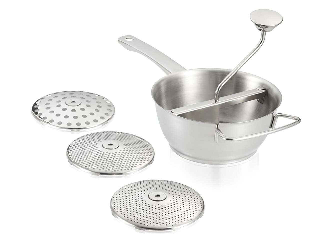 Tocator manual pentru legume/fructe, Leifheit, Food mill, Ø20 cm, inox - imagine 3